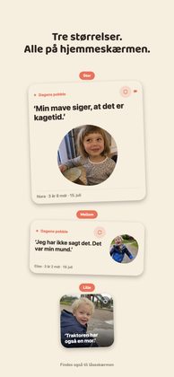 Widget i tre størrelser