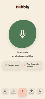 O ecrã de gravação